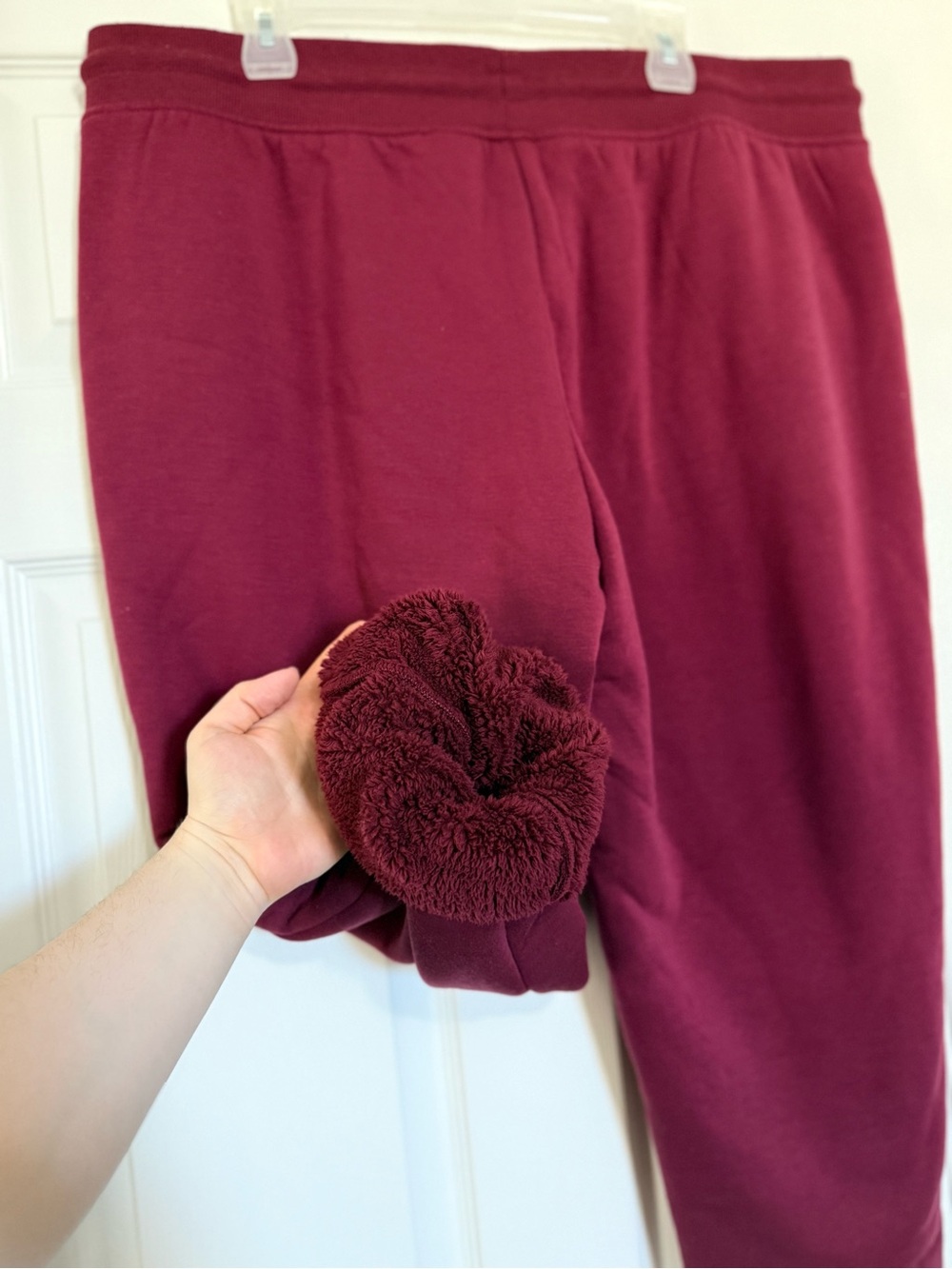 Member’s Mark Sherpa Lined Joggers XXL Burgundy Cozy Lounge Sweatpants EUC - Picture 3 of 4